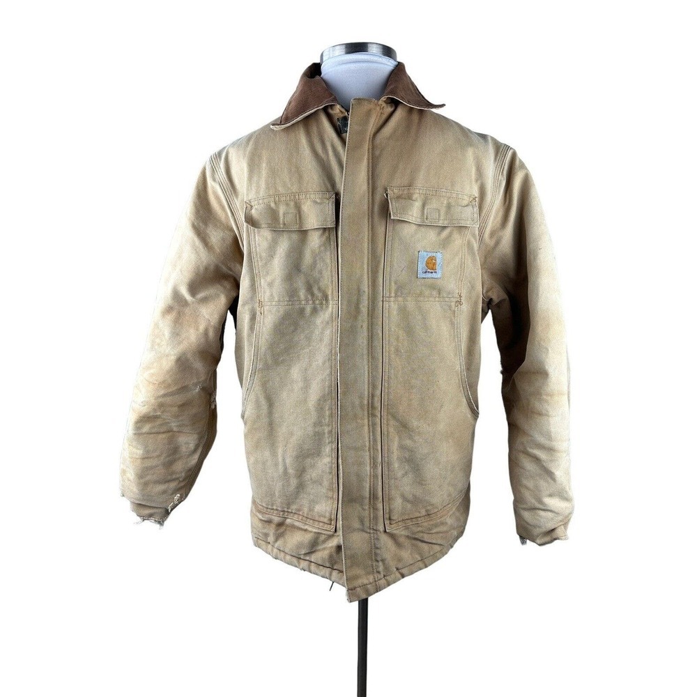 Vtg Carhartt Coat Men's 46 Quilt Lined CQ186 CQ185 Chore Ranch Corduroy Collar - Picture 4 of 16